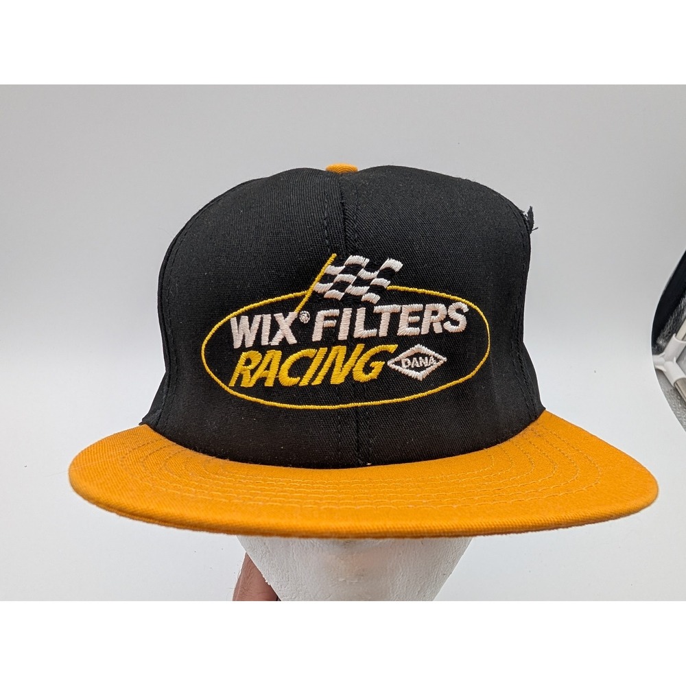Vintage Wix Filters Racing Hat Snapback Black Yellow Stylemaster Made in USA